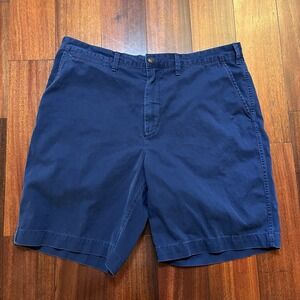 Polo Ralph Lauren Shorts Men 38 Navy Blue Chino Relaxed Fit Preppy Casual PONY